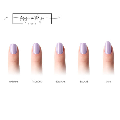 #type_manicure different shapes of manicured nails with nail wraps applied