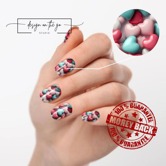 Candy Hearts Nail Wraps