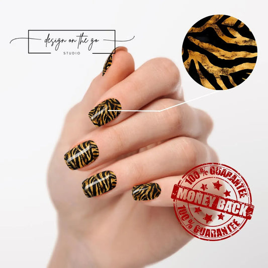 Golden Tiger Nail Wraps