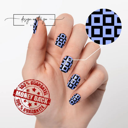 Blue Pixel Nail Wraps