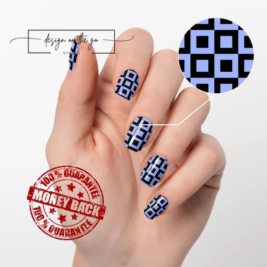 Blue Pixel Nail Wraps