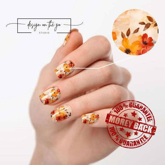 Amber Bloom Nail Wrap