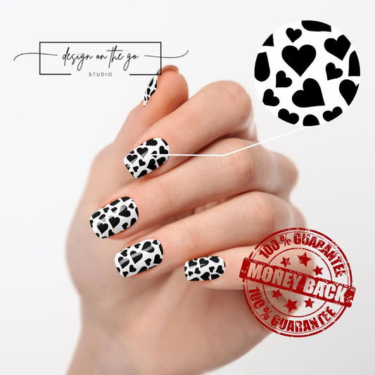 Black Heart Nail Wraps