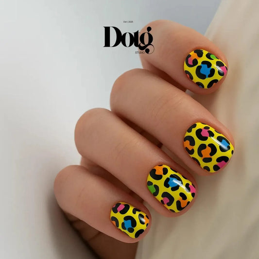 Neon Yellow Leopard Nail Wraps