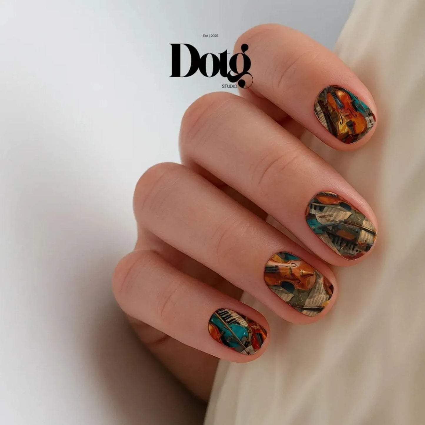 Sonata In Amber Mondrian Nail Wraps