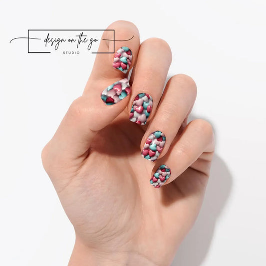Candy Hearts Nail Wraps