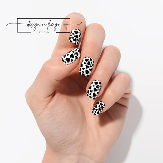 Black Heart Nail Wraps