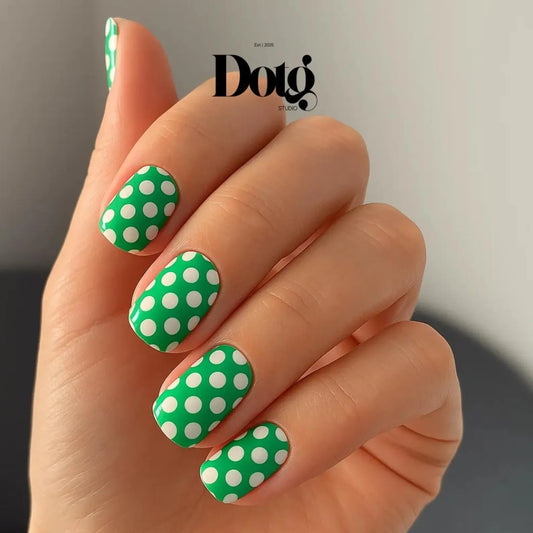 Green Polka Dot Nail Wraps