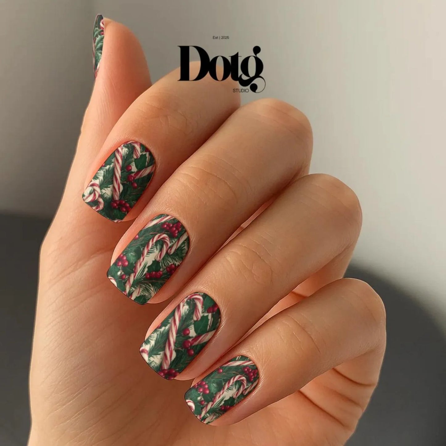 Candy Cane Nail Wraps