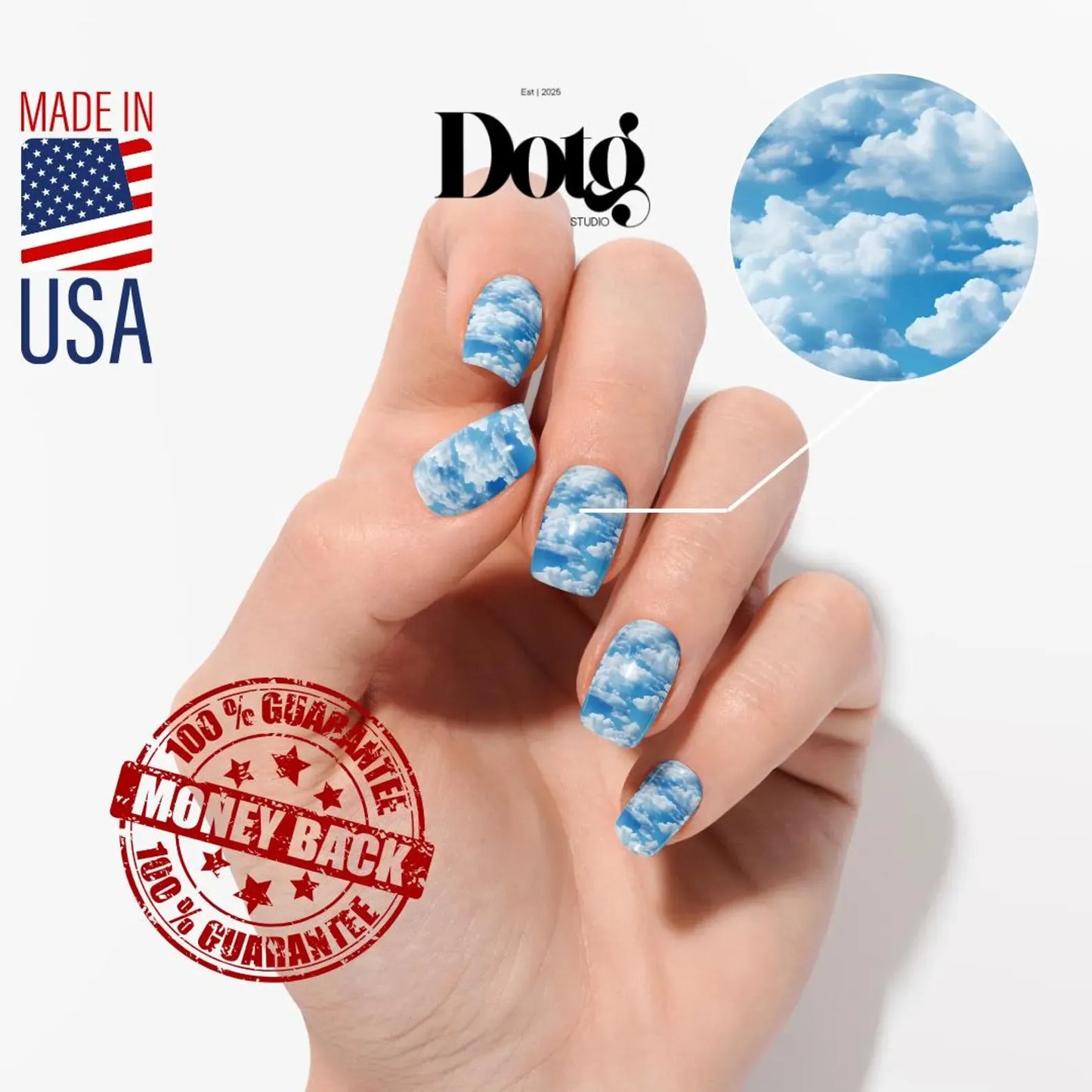 White Clouds Nail Wraps
