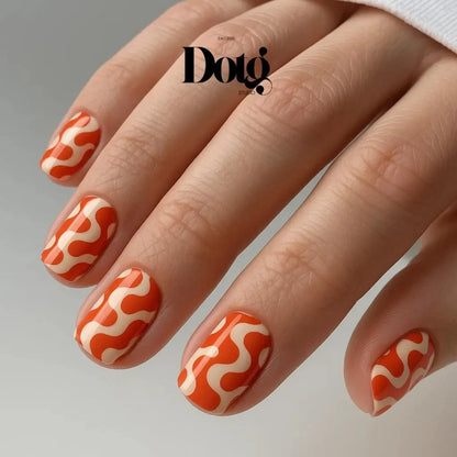 Retro Orange Nail Wraps