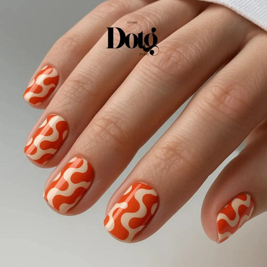 Retro Orange Nail Wraps