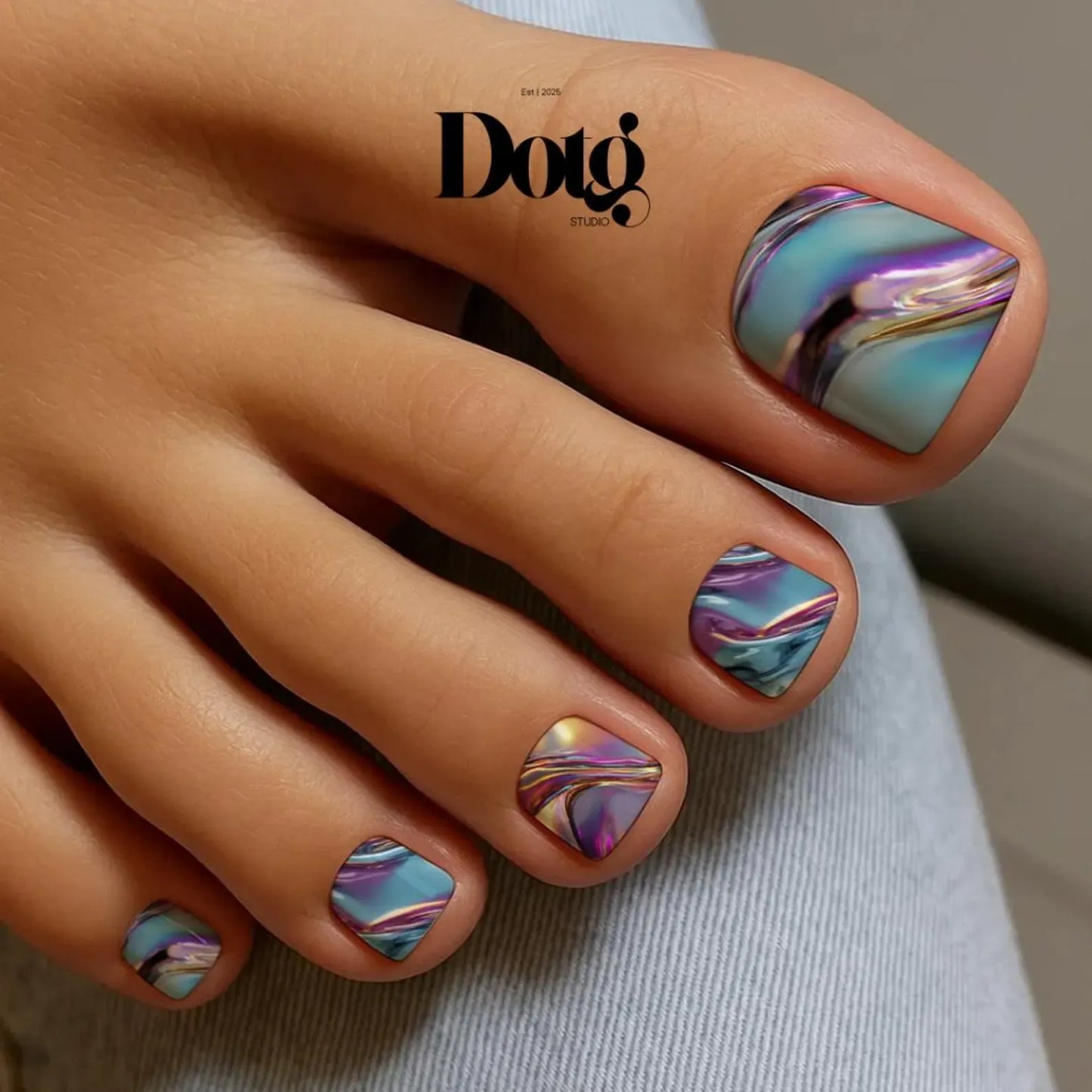Iridescent Glass Nail Wraps