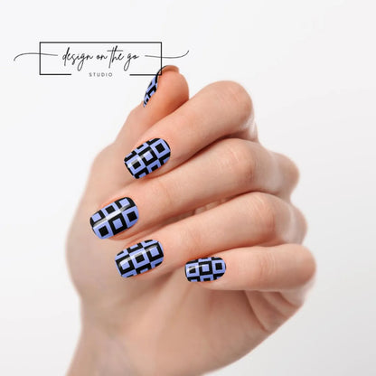Blue Pixel Nail Wraps
