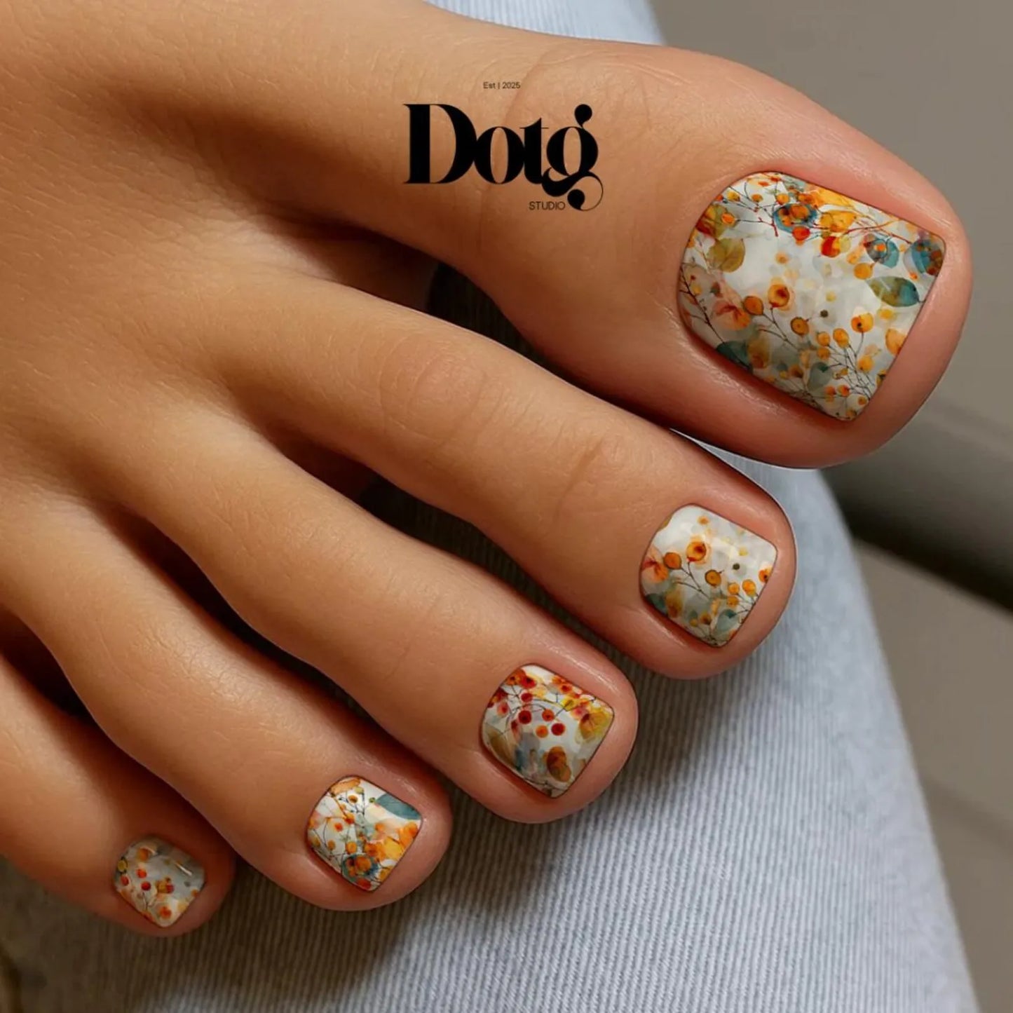Botanical Autumn Watercolour Nail Wraps