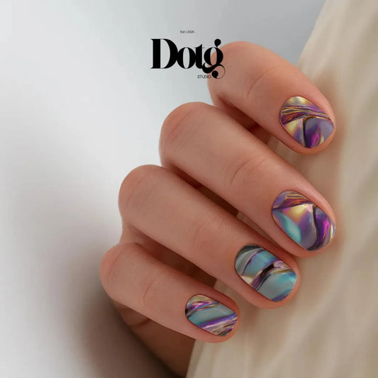 Iridescent Glass Nail Wraps