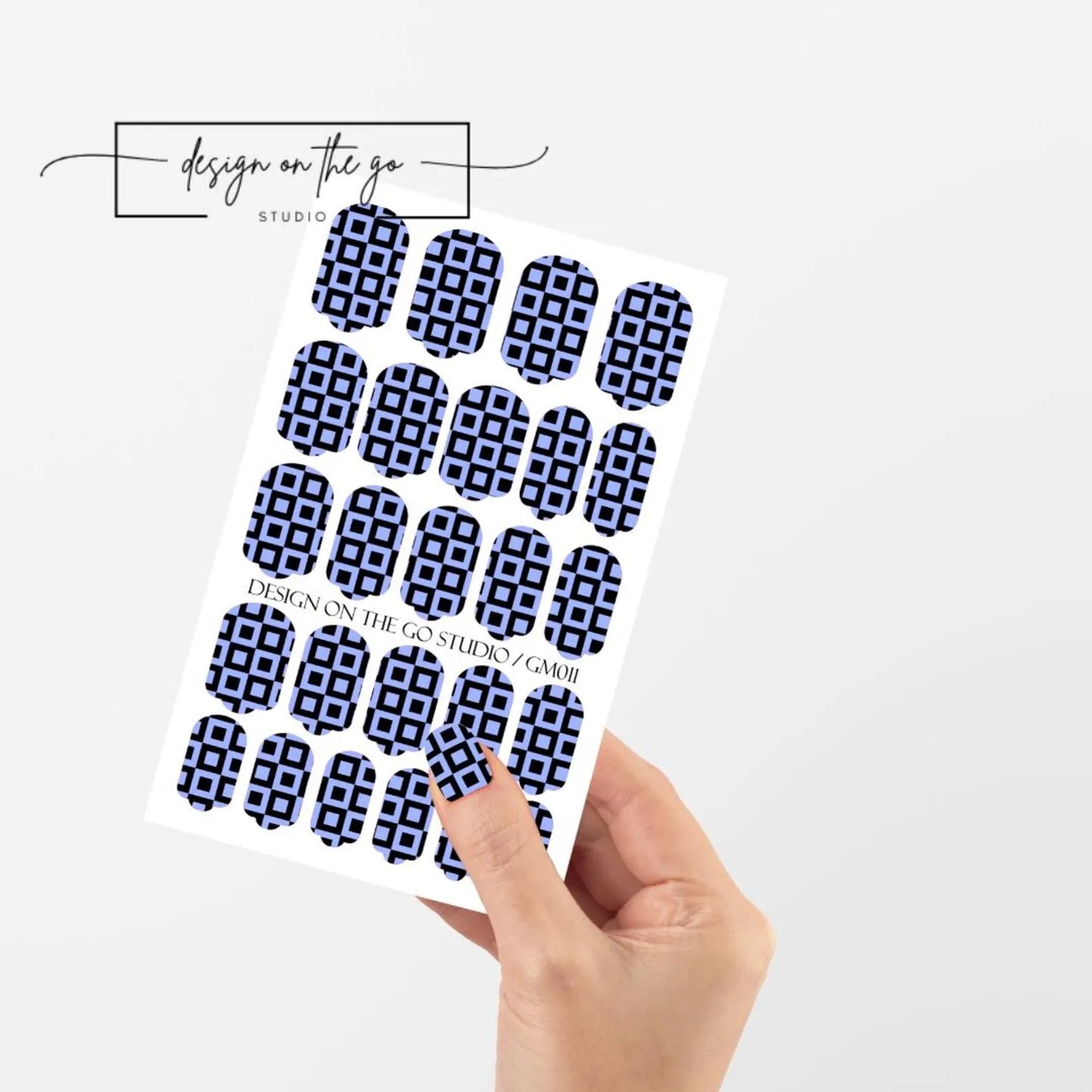 Blue Pixel Nail Wraps