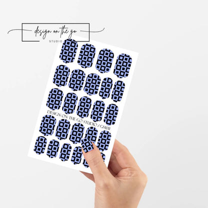 Blue Pixel Nail Wraps