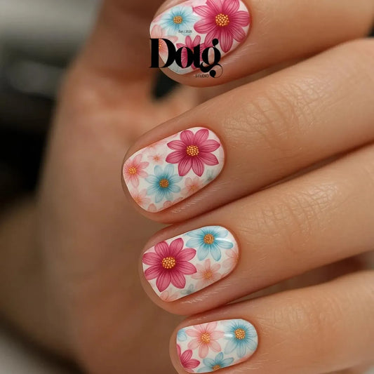 Colorful Flowers Nail Wraps