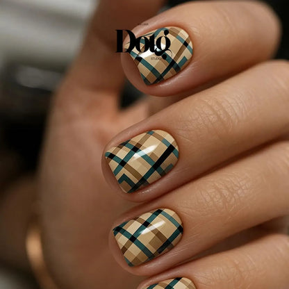 Geometric Plaid Nail Wraps