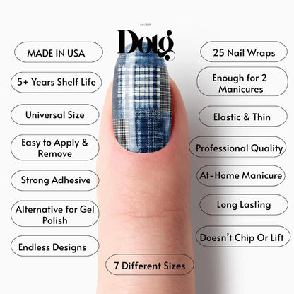 Denim Patchwork Nail Wraps
