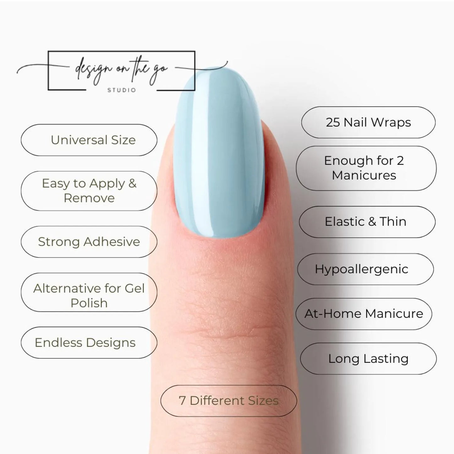 Baby Blue Nail Wraps