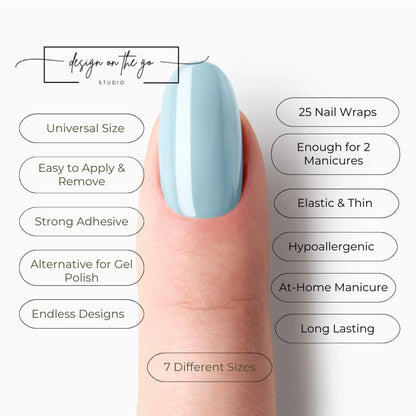 Baby Blue Nail Wraps