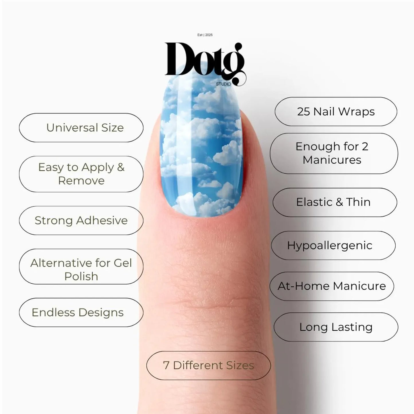 White Clouds Nail Wraps