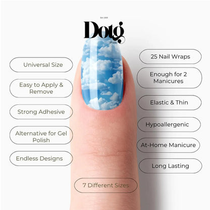 White Clouds Nail Wraps