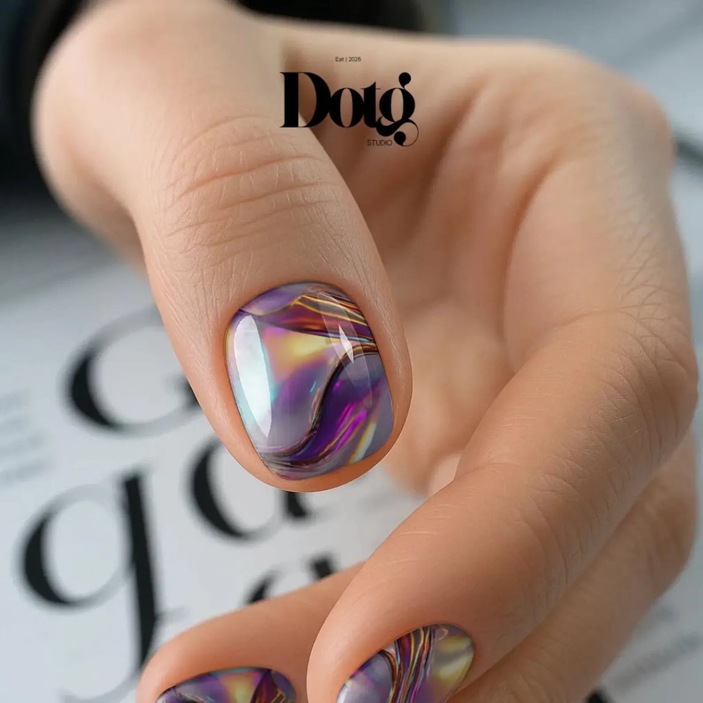 Iridescent Glass Nail Wraps