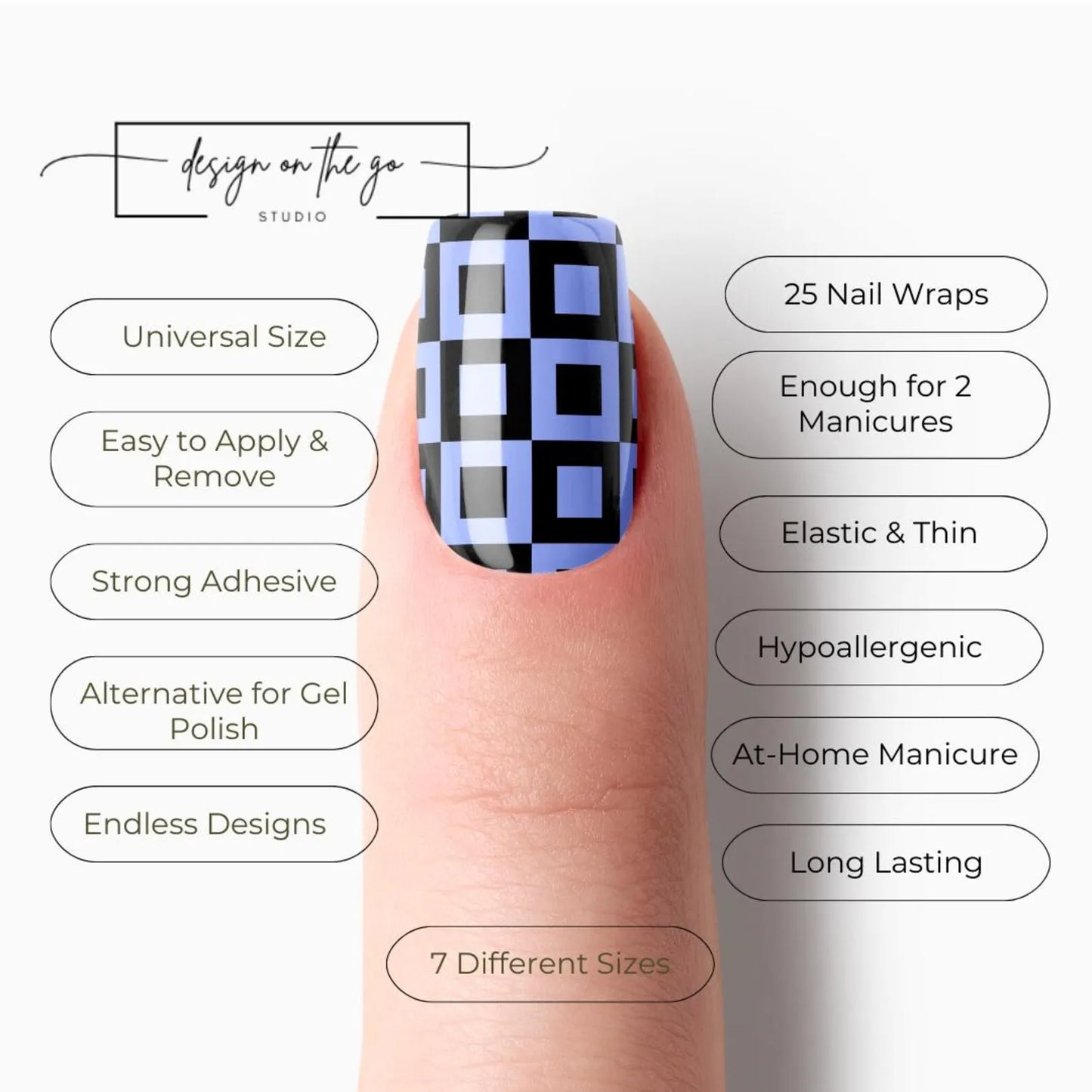 Blue Pixel Nail Wraps