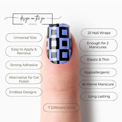 Blue Pixel Nail Wraps