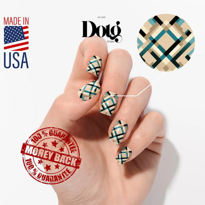 Geometric Plaid Nail Wraps