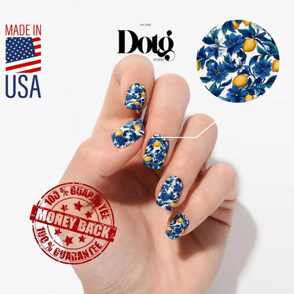 Blue Lemon Nail Wraps