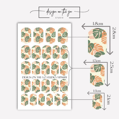 Sunset Leafs Nail Wraps