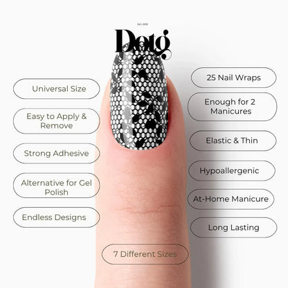 Black Lace Nail Wraps