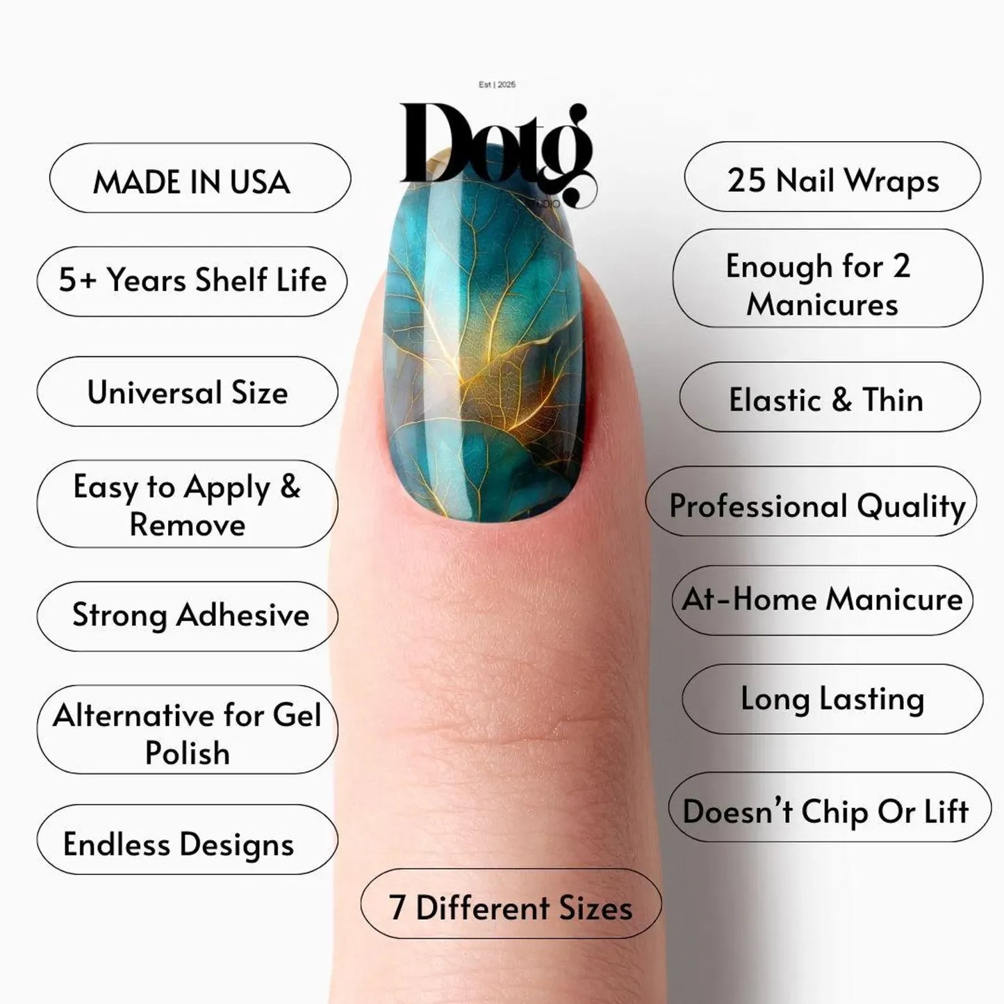 Golden Vein Leaf Nail Wraps