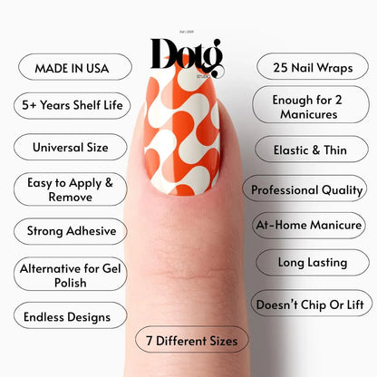 Retro Orange Nail Wraps