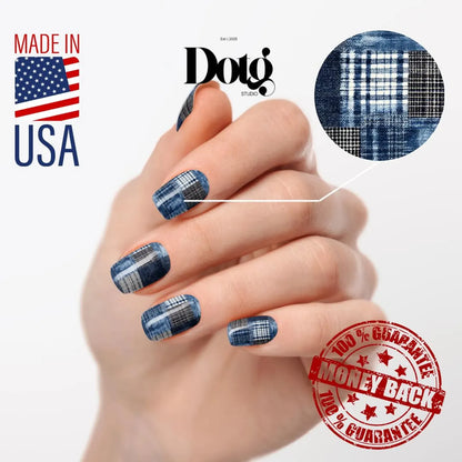 Denim Patchwork Nail Wraps