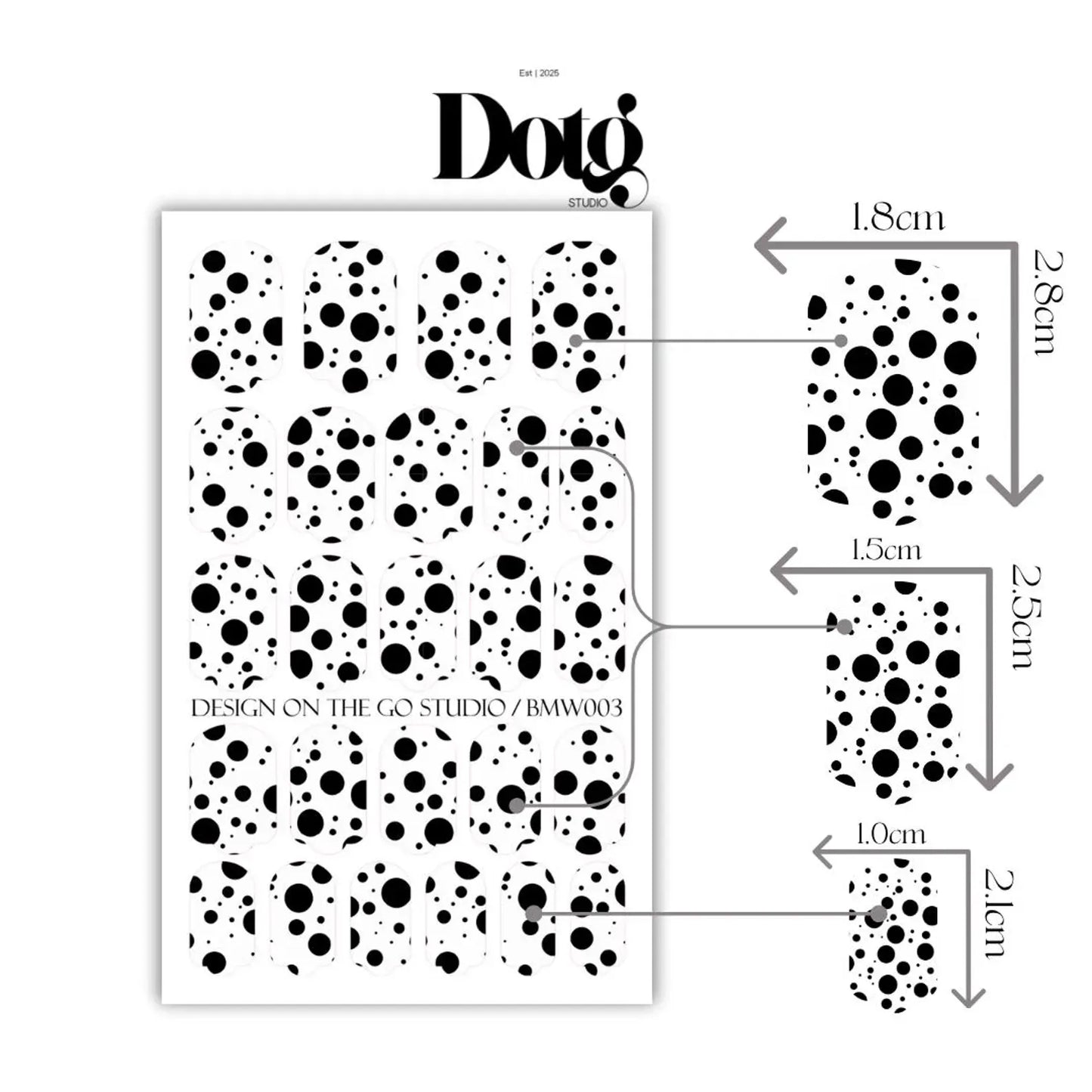 Black Dot Drops Nail Wraps