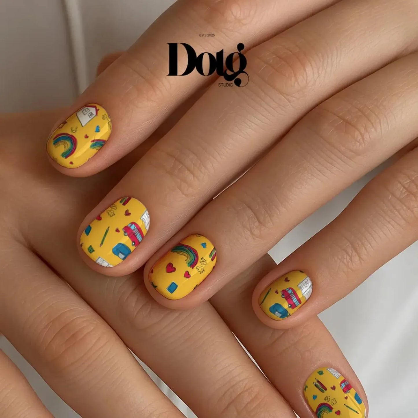 Yellow School Day Nail Wraps