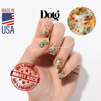 Botanical Autumn Watercolour Nail Wraps