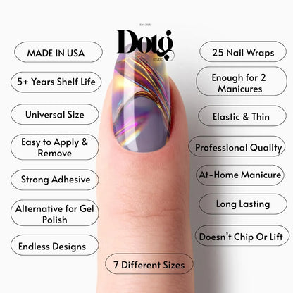 Iridescent Glass Nail Wraps