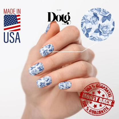 Blue Roses Nail Wrap