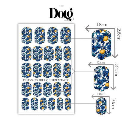 Blue Lemon Nail Wraps