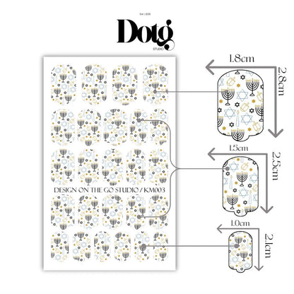 Hanukkah Motif Nail Wraps