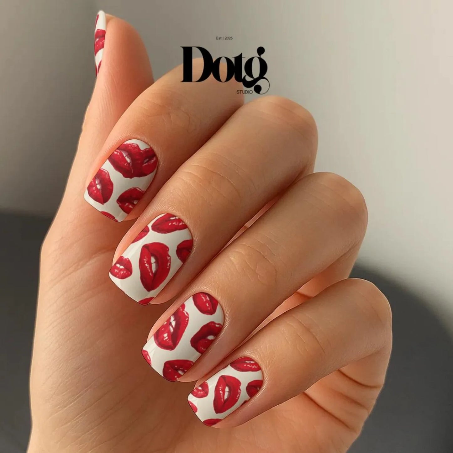 Red Lips Nail Wraps