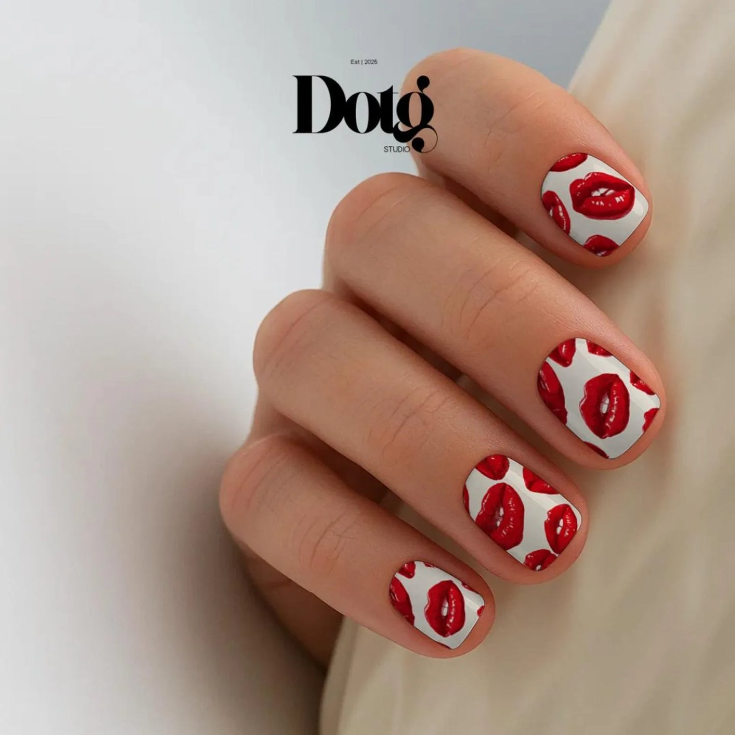 Red Lips Nail Wraps