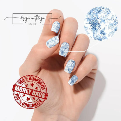 Blue Garden Nail Wraps