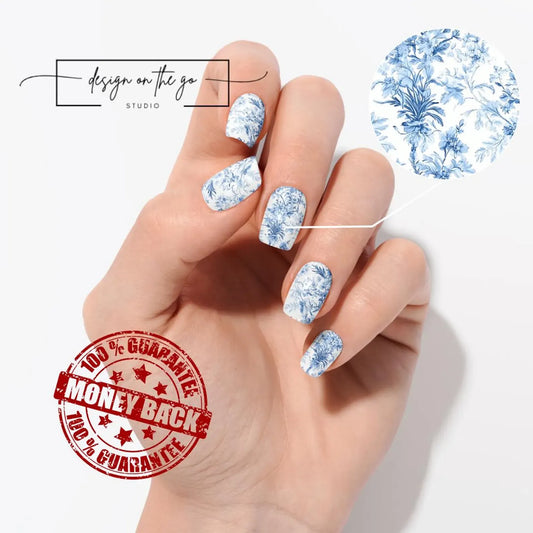 Blue Garden Nail Wraps